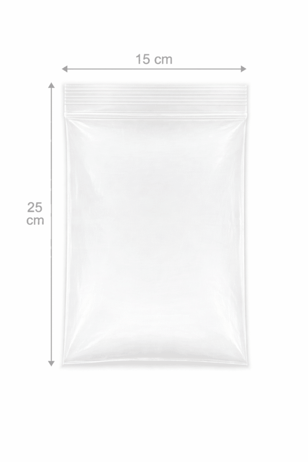 Bolsa de zipper transparente 15 x 25 cm